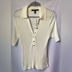 White House Black Market Women’s Deep V-Neck Short Sleeve Women’s Top